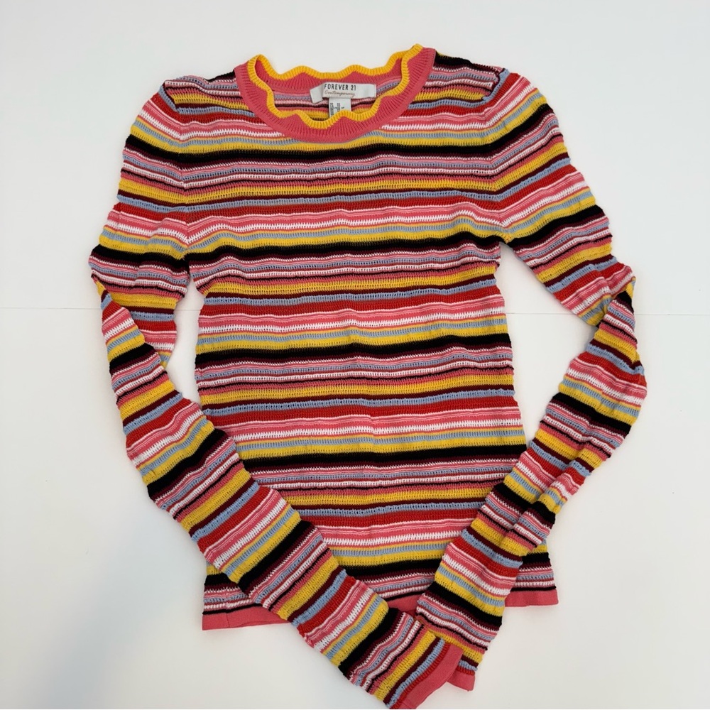 Forever 21 Red and Pink Knit Shirt